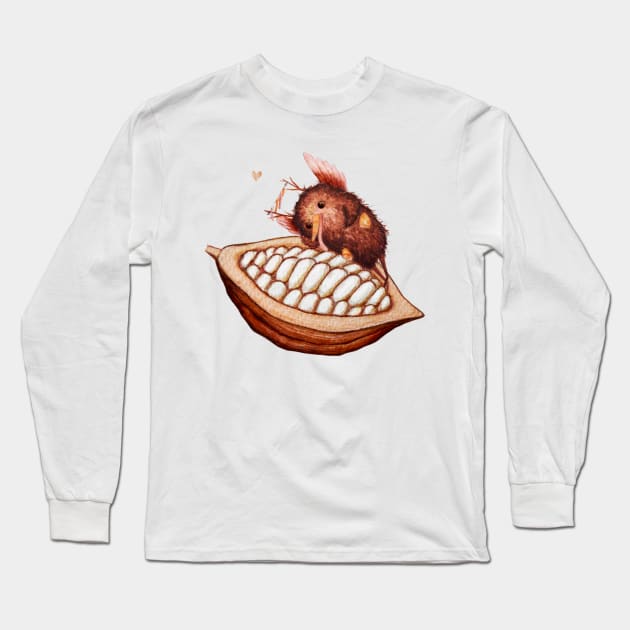 Kurent on cacao Long Sleeve T-Shirt by Hana Nekrep Art